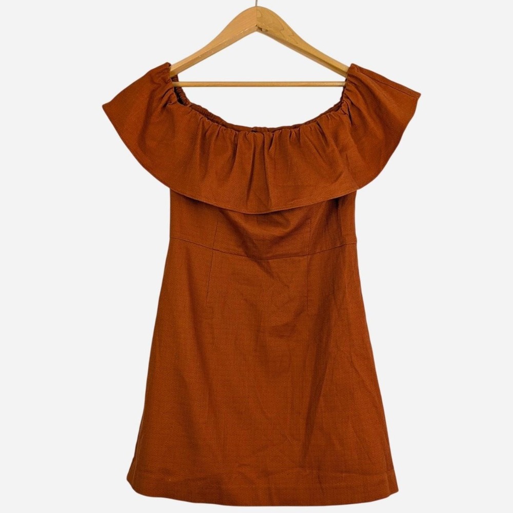 Kendall + Kylie Cinnamon Stick Off Shoulder Ruffle Sheath Dress NWT Medium